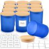 imageGOTIDEAL 12 Pack 9 OZ Frosted Blue Candle Jars With Bamboo Lids for Making Supplies Bulk Empty Containers Tins Small Glass Jars for Soy WaxFrosted Blue