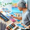 imageGOTIDEAL Acrylic Paint Set with Paint Brushes 24 Colors59ml 2 oz Art Craft Paint for Adults and Kids Perfect for Artist Beginner Ideal for Wood Canvas Rocks Outdoor Painting Supplies