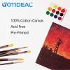 imageGOTIDEAL Canvas for Painting 18 Pack Multi Pack 4x4 5x7 8x10 9x1211x14 Canvas Boards for Painting Primed White Blank Artist Canvas Variety Pack for Acrylic Oil Paint Watercolor Gouache28 Pack