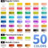 imageGOTIDEAL Watercolor Paint Set 50 Vivid Colors with Portable Carrying Case Perfect Travel Water Colors Paint Adult Set for ArtistsBeginnersProfessionals