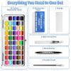imageGOTIDEAL Watercolor Paint Set 50 Vivid Colors with Portable Carrying Case Perfect Travel Water Colors Paint Adult Set for ArtistsBeginnersProfessionals