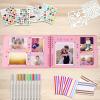 imageGotideal DIY Scrapbook Album Craft Paper Wedding and Anniversary Photo Album Family ScrapbookDIY Accessories and Scrapbooking Supplies40 SheetsYellow 115  85 InchesPink
