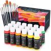 imageGOTIDEAL Acrylic Paint Set with 10 Brushes 18 Colors59ml 2 oz Art Craft Paint Non Toxic Perfect for Hobby Painters Artist Adults Ideal for Canvas Wood Ceramic Paint Supplies18 Colors