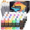 imageGOTIDEAL Acrylic Paint Set with Paint Brushes 24 Colors100ml 34 oz Outdoor Paint for Adults and Kids Perfect for Artist Beginner Ideal for Wood Canvas Rocks Craft Painting Supplies