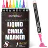 imageGOTIDEAL White Chalk Markers Bold Tip Washable Chalkboard Markers Car Window Markersfor Blackboard Glass ampamp Bistro NonToxic Erasable Paint Chalk Pens Reversible Tip6mm3mm8 Colors