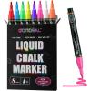 imageGOTIDEAL White Chalk Markers Bold Tip Washable Chalkboard Markers Car Window Markersfor Blackboard Glass ampamp Bistro NonToxic Erasable Paint Chalk Pens Reversible Tip6mm1mm8 Colors