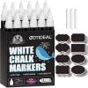 imageGOTIDEAL White Liquid Chalk Markers 12 Pack Chalkboard Markers Chalk Pens for Car Windows Signs Blackboard Glass Painting Erasable 6mm Reversible Chisel ampamp Bullet Tip
