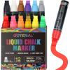 imageGOTIDEAL Window Markers Jumbo Chalk Markers for Blackboard ErasableWashable Car markers for Chalkboard AutoGlassMirrowCalendarThick Tip12 Colors Car Paint Pens With Metallic Colors15mm