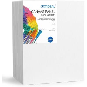 imageGOTIDEAL Bulk Canvases for Painting 11x14 inch Value Pack of 40 Gesso Primed White Blank Canvas Boards  100 Cotton Art Supplies Canvas Panel for Acrylic Paint Pouring Oil Paint Gouache