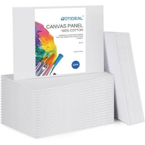 imageGOTIDEAL Canvas Boards 8x10 inch of 52 Gesso Primed White Blank Canvases for Painting  100 Cotton Art Supplies Canvas Panel for Acrylic Paint Pouring Oil Paint