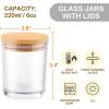 imageGOTIDEAL 12 Pack 6 OZ Clear Candle Jars With Bamboo Lids for Making Supplies Bulk Empty Containers Tins Small Glass Jars for Soy Wax