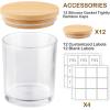 imageGOTIDEAL 12 Pack 6 OZ Clear Candle Jars With Bamboo Lids for Making Supplies Bulk Empty Containers Tins Small Glass Jars for Soy Wax