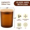 imageGOTIDEAL 12 Pack 6 OZ Frosted Amber Candle Jars With Bamboo Lids for Making Supplies Bulk Empty Containers Tins Small Glass Jars for Soy Wax