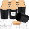 imageGOTIDEAL 12 Pack 6 OZ Frosted Black Candle Jars with Bamboo Lids for Making Candles Supplies Bulk Empty Candle Containers Tins Small Glass Jars for Candle Soy Wax