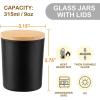 imageGOTIDEAL 12 Pack 9 OZ Frosted Black Candle Jars with Bamboo Lids for Making Candles Supplies Bulk Empty Candle Containers Tins Small Glass Jars for Candle Soy Wax