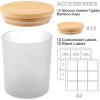 imageGOTIDEAL 12 Pack 9 OZ Frosted White Candle Jars with Bamboo Lids for Making Candles Supplies Bulk Empty Candle Containers Tins Small Glass Jars for Candle Soy Wax