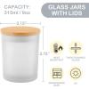 imageGOTIDEAL 12 Pack 9 OZ Frosted White Candle Jars with Bamboo Lids for Making Candles Supplies Bulk Empty Candle Containers Tins Small Glass Jars for Candle Soy Wax