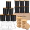 imageGOTIDEAL 12 Pack 6 OZ Frosted Black Candle Jars with Bamboo Lids for Making Candles Supplies Bulk Empty Candle Containers Tins Small Glass Jars for Candle Soy Wax