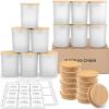 imageGOTIDEAL 12 Pack 6 OZ Frosted White Candle Jars With Bamboo Lids for Making Supplies Bulk Empty Containers Tins Small Glass Jars for Soy Wax