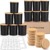 imageGOTIDEAL 12 Pack 9 OZ Frosted Black Candle Jars with Bamboo Lids for Making Candles Supplies Bulk Empty Candle Containers Tins Small Glass Jars for Candle Soy Wax