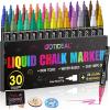 imageGOTIDEAL Chalk MarkersFine Tip Liquid Chalk Markers for Blackboard Chalkboard Calendar Glass Neon Pens Washable Window markers Paint and Drawing for Car Auto BistroMirror Wet Erase 30 Colors