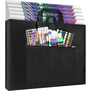 image:imageGOTIDEAL Light Weight Art Portfolio Bag 18x24 Inches Waterproof Art Portfolio Case with ShoulderampHandle Carry Storage Carrying Bag for Artwork Sketch Drawing Canvas Photography Poster Side Widening18x24